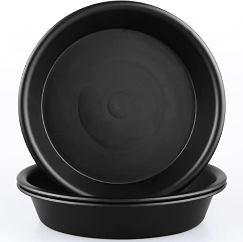 GAKUMXL Plant Saucer 15 20 27 30 cm 3 Pack plant tray Heavy Duty Sturdy Durable Thicker Plastic Plant Drip Trays for Indoor Outdoor Garden (27 cm, Black)