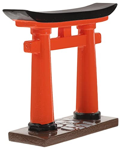 STOBOK Japonais Porte Torii Japonaise Sanctuaire Miniature Jardin zen Jardin Japon Torii Porte Autel Pont d'étagère Ornement Paysage pour Aquarium Figurine Torii Pierre