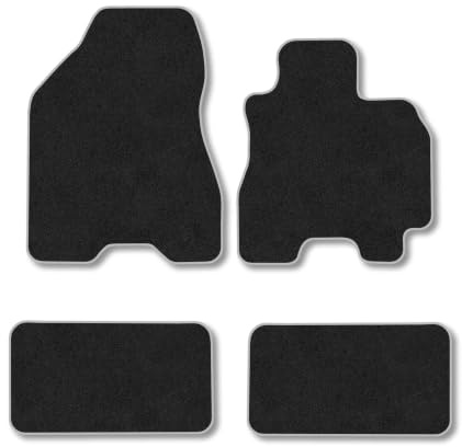 Hyundai Tucson (2004-2010) Carpet Car Mats | Grey Edge Trim Tailored Fit Floor Mats Full Coverage Protection Accessories Easy Clean Anti Slip Made in the UK