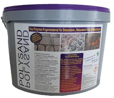 POLYSAND PolymerFugenSand 25 kg. Farbe: rotgrau Das Fugenmaterial der Profis für Pflaster- und Plattenbeläge auch für befahrene Flächen. Im wiederverschließbaren Eimer 24 Monate lagerfähig.
