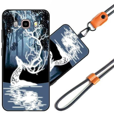 JEZSTHAI Handyhülle Kompatibel mit Samsung Galaxy J7 2016 Hülle Silikon Dünn mit Muster Design,Weiche Flexibel Stoßfeste Schutzhülle mit Handykette & Handykordel zum Umhängen,Nr.A08
