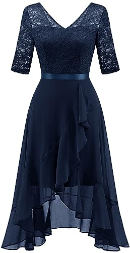 Dressystar Wedding Guest Summer Corset Lace Green Party Navy Dress 2024 L