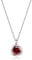 immobird Kette Damen 925 Sterling Silber Juli Geburtsstein Rubin Rosenform Kette Kettenlänge 40+5cm Geschenk Sie Freundin