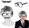 HIFOT Opa Kostüm Set Graue Perücke Alter Mann, Bart und Perücke Brille Großvater Accessoire Cosplay Kinder Mädchen Erwachsene Geschenke für Cosplay Party Karneval Halloween