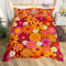 Groovy Bettwäsche-Set für Einzelbett, 60er- und 70er-Jahre, Retro, Hippie-Blume, Bettdeckenbezug-Set für Jungen, Teenager, Vintage, Boho, Pflanze, Blumenmuster, Bettbezug, botanische Blüte, bunte