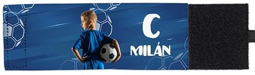 Wanapix | Kapitänsbinde Personalisierte | Armbinde mit Wappen/Name/Foto | Armband für Fußball/Sportarten | Elastic - 26 x 6,5 cm (Kleinkind) | Personalisierung