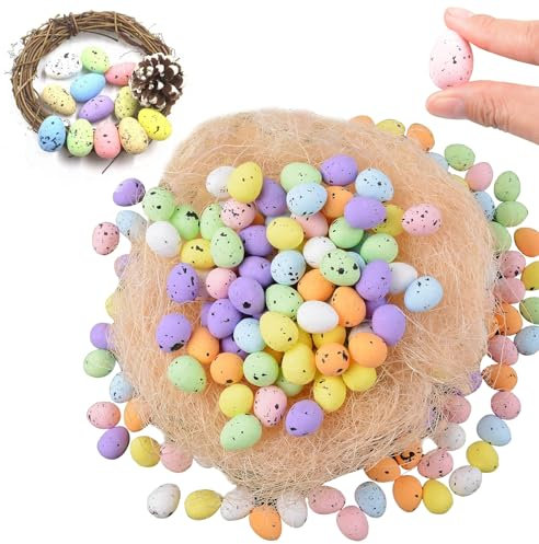 TECHEEL Schaum Ostereier,200 Stück Gesprenkelte Eier Dekorationen Styroporeier Dekorative Gesprenkelte Ostereier Zum Basteln Ostern Party Wohndeko 1.8Cm Jagt Korbfülle overzierung