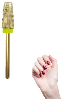 TUKEVA Brocas para uñas 5 en 1 Brocas de Carburo Fresas Torno para Uñas Puntas de Lima de Uñas de Tungsteno Hoja de Afeitar de Uñas 5 en 1 Para la Eliminación de Acrílicos de Manicura (oro)