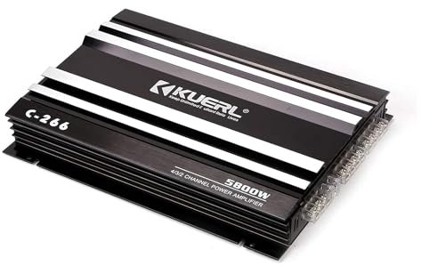 Youyijia C-266 5800W 4 Channel Car Amplifier, Black and White Striped, 4 Subwoofer, Aluminum Alloy, 12V, 4.0 Surround Sound