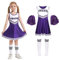 Cheerleader Kostüm Kinder Cheerleading Uniform Kleid Cheerleadering Outfit Mädchen mit Pompoms Socken Halloween Weihnachten Karneval Prinzessin Geburtstag Party Verkleidung Kinder，purple 110