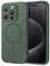 ESR for iPhone 15 Pro Max Case with MagSafe, Supports Magnetic Charging, Slim Liquid Silicone Case, Shock Absorbing, Screen and Camera Protection, Cloud Series, Green