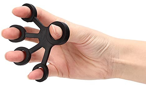 Srliya Handkrafttrainer Ring Expander Finger Zugring Fingertraining Widerstandsgürtel (Schwarz)