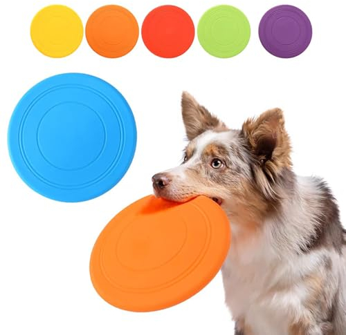 UQMIQURA 6 Stück Hunde Frisbees, Hundespielzeug Frisbee, 17.8 cm Hund Scheibe, Hundefrisbee GroBe Hunde,Training Hundespielzeug Set für Hundetraining, Werfen, Fangen und Spielen