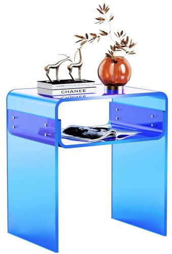 solaround Acryl Beistelltisch (40x30x50 cm) - Acrylglas Nachttisch, Transparent acryl Tisch (Blau)