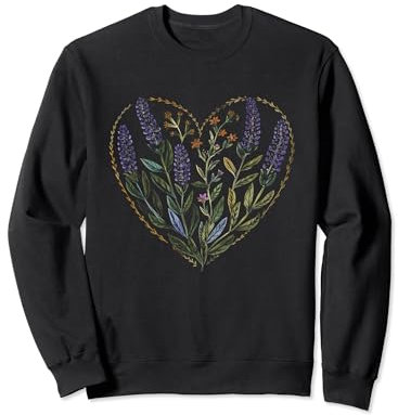 Anise Hyssop Flower Girl Heart Valentine's Day Plant Mom Sweatshirt
