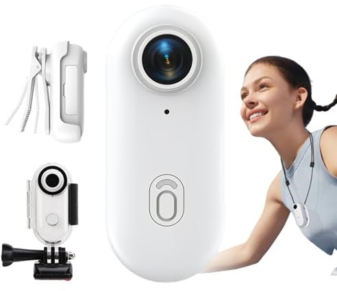 Bewinner New 4K 8MP WiFi Pet Collar Camera Pro Kit | Wearable Wireless Action Camera | 120° Wide Angle Helmet Camera with Underwater Case for Outdoor Sports (White)