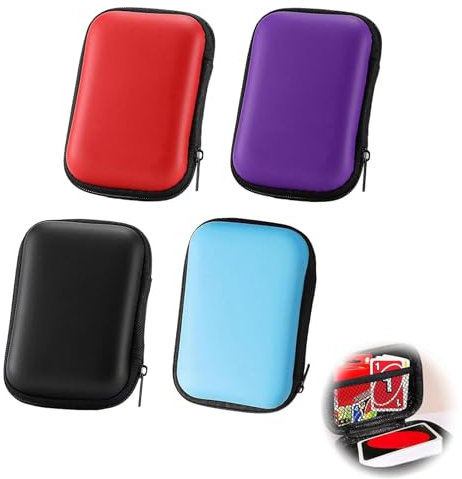 4 Stück Spielkarten Etui,Uno Tasche,Uno Box,Uno Kartenbox,Uno Box Für Karten,Spielkarten Box,Spielkartenbox,Kartenbox Spielkarten,Robuste Kartenbox Für Spielkarten,Für Leicht Zu Tragen (Schwarz Blau)
