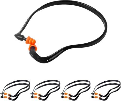 Lot de 8 paires de protections auditives avec arceau - Bouchons d'oreilles en silicone avec réduction du bruit - Pour le travail, l'étude, la construction, le sommeil, les concerts
