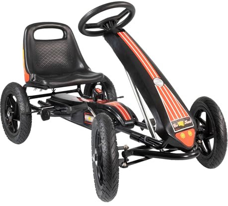 Lemodo Go Kart Tretauto – Kinderfahrzeug mit Luftreifen, Tretfahrzeug für Kinder von 5-9 Jahre, Handbremse und Freilauf, robuster Rahmen, Pedalfahrzeug, Outdoor-Tretauto
