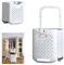 Hooha Panier à linge pliable avec 2 paniers à linge - 77 l - Avec pieds et poignée - Pour produits de nettoyage de salle de bain - 7 cm de large - 34,5 cm x 26 cm x 75 cm