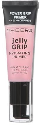 PHOERA Jelly Grip Hydrating Primer with 4% Niacinamide | Hyaluronic acid Sticky Gel-Based Face Primer | Brightens & Evens Skin Tone | Long-Lasting, Dewy Finish | Clear Formula for All Skin Tones
