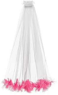 PartyDeco - Voile À Franges Tulle OMBRÉE 69CM Rose - Accessoire de déguisement - Cosplay pour - Thême(s) :