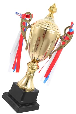 BRIGHTFUFU Coppa Premio Gara Sportiva in Plastica 28,5cm | Finitura Oro, Design Elegante e Lucido, per Eventi Sportivi e Premi di Partecipazione