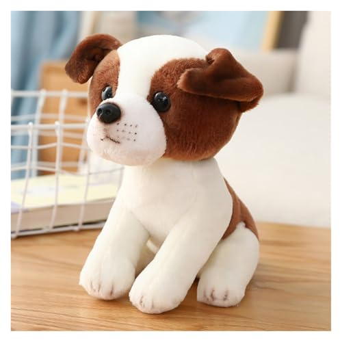 TOPLITHE Simulations Hund Kuscheltier, 20Cm Lebensechter Welpe Kuscheltier Flauschiges Hunde Plüschtier Geschenk for Jungen und Mädchen for Geburtstag(Jack Russell Terrier)