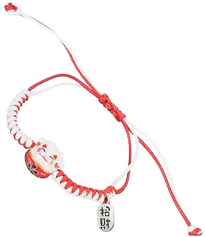 Bracciale Rosso in Corda da Polso Intrecciata per Protezione Filo di Cotone di Gioielli Giapponesi Kawaii
