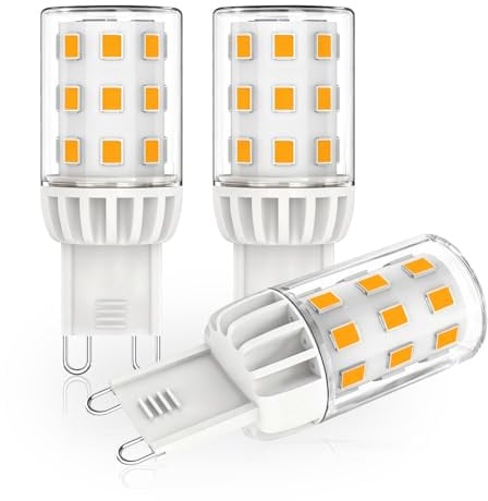 Auting G9 LED Lampen Warmweiß 2700K, Energieeffizienz der Klasse B, LED Leuchtmittel 3W Ersatz für 50W-60W Halogenlampe, G9 Glühbirne 580 Lumen, Nicht Dimmbar, 360° Strahl, AC 220-240V, 3 Stück