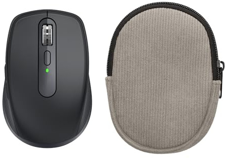 kwmobile Mouse Case for Logitech MX ANYWHERE 3 / ANYWHERE 3S Carry Case - Protective Carry Pouch for Bluetooth Mouse - Soft Neoprene Protection - Grey