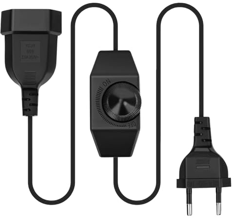 GSGFUIS Dimmer für LED Lampen – 2M Verlängerungskabel mit regelbarem Schalter, Eurostecker Kabel mit Dimmerfunktion