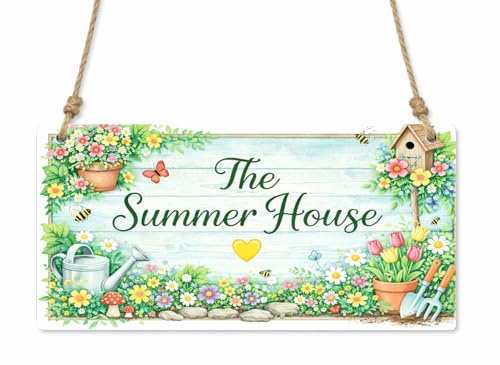 1x The Summer House Garden Metal Hanging Sign/Plaque Gift Novelty cpt10
