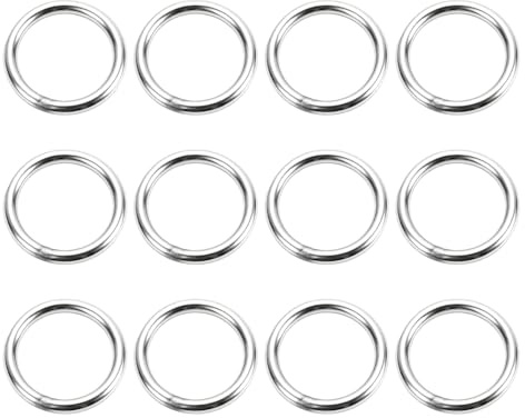 BUTIFULSIC 12 Stück Geschweißte O ringe aus 304 Edelstahl 60mm Durchmesser Rund Formbeständig und Stark Verschweißt für Schmuckherstellung und Hundeleinen