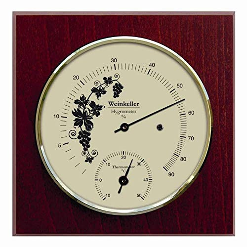 Fischer Weinkeller Thermometer und Hygrometer im Holzgehäuse Erzgebirge