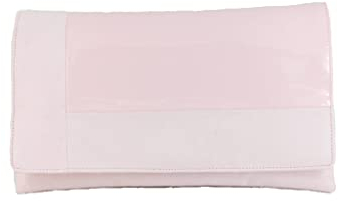 LONI Damen Clutch Abend Hochzeit Tasche in Kunst Leder/Lack/Wildleder in Baby Rosa