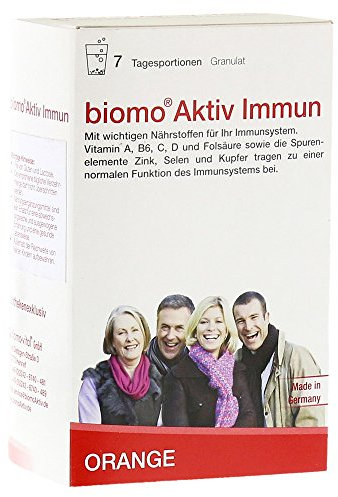 Biomo Aktiv Immun Granulat 7 Beutel – bei erhöhtem Nährstoffbedarf für das Immunsystem, mit Vitamin C, D, Zink, Selen, Kupfer, Folsäure, Antioxidantien & Schleimhautschutz im Atemtrakt