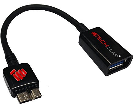 Techgear® – Câble adaptateur USB 3.0 OTG pour Samsung Galaxy Note 3 et Samasung Galaxy S5 – On The Go Micro USB 3.0 vers USB femelle adaptateur
