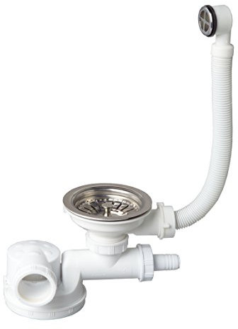 Wirquin 30718721 Espace VIDAGE EVIER D90 1 BAC BONDE A Panier, Blanc