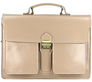 Belli Design Bag B italienische Leder Businesstasche Arbeitstasche Messenger Aktentasche Lehrertasche Laptoptasche unisex in sand - 40x30x14 cm (B x H x T)