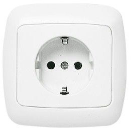Niessen arco - Base enchufe 2 polos+tierra lateral schuko marco arco blanco alpino