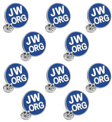 Jehovah Witness - Square Blue Label Pin - JW.org Neck Tie Hat Tack Clip Women or Men Suits- 10 Pcs Jehovah Witness Lapel Pins (Round-silver)