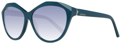 Swarovski Damen Sk0136-5898q Sonnenbrille, Dark Green/Other/Green Mirror, 58/14/135