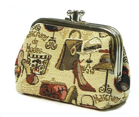 Damen Geldbeutel 10 x 8 x 5 cm Portmonee Geldbörse Motiv Hut und Schuh im Gobelin Stil Signare Royaltex FA. Bowatex