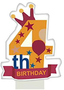 AEX Birthday 4th Number Candles Birthday Cake Candles Decoration for Birthday Wedding (5cm Tall Pink)