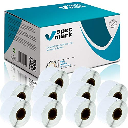 specmark 10 Etiketten-Rollen kompatibel mit DYMO 99012 36mm x 89mm S0722400 260 Stück kompatibel zu allen Etikettendruckern LabelWriter 450 4XL Seiko-SLP