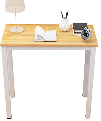 sogesfurniture Escritorios Compacto 80x40cm Mesa de Ordenador Escritorios para Computadora Escritorio de Oficina Mesa de Trabajo Mesa de Estudio de Madera y Acero, Teca & Blanco BHEU-AC3TW-8040