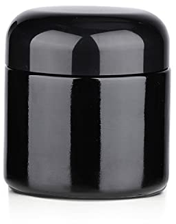 OZCHIN Bocal hermétique en verre anti-odeurs, protection UV, récipient de rangement multifonction pour café et thé, herbes, épices, couvercle à vis, verrouillage des odeurs (100 ml)