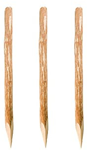 Zaunpfosten, Natur - Zaun Angespitzter, Holz-Zaunpfahl Rund Pfosten, Haselnuss Holz, Optional für Ihren Staketenzaun/Bauernzaun/Gartenzaun (3 Stück H 90 cm)