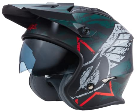 O'NEAL | Motorradhelm | Enduro Adventure Street |ABS-Schale, integrierte Sonnenblende | Volt Helmet Wing V.22 | Erwachsene | Schwarz Grau | Größe S